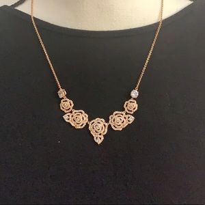 Kate Spade rose gold rhinestone flower necklace
